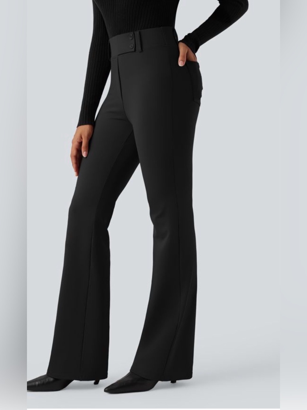 Halara Flex Day Stretch High-Rise Black Flared Pants size XS
